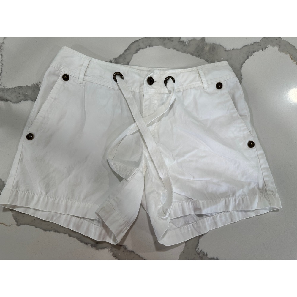 Michael Kors Womens White Cotton Drawstring‎ Shorts Size 4